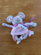 0/Doudou et compagnie hochet souris grise rose violet fleur Pearly
