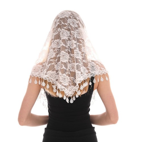 Foulard triangle dentelle