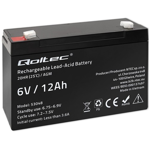 Batterie qoltec agm 12 - |, |