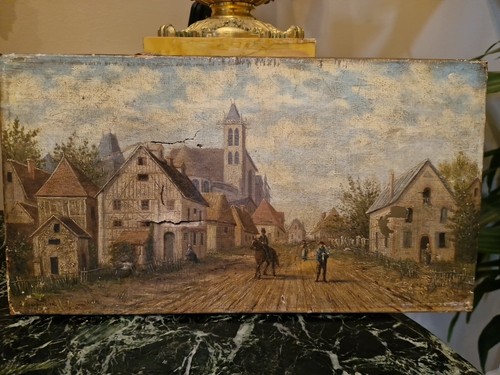 Peinture ancienne huile - huile, sur