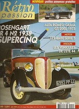 RETRO PASSION 140 ALFA ROMEO GIULIA 2000 GT 1973 ROSENGART LR4 N2 1938 SUPERCINQ