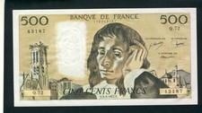 Banknote 500 francs pascal - 500,