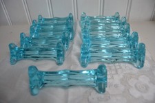 PORTE COUTEAUX VERRE BLEU LOT DE 11