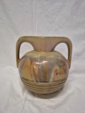 ANCIEN VASE A DOUBLE ANSES CERAMIQUE GRES VERNISSÉ STYLE DENBAC GREBER
