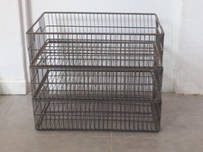 lot de 3 anciens casiers industriels en métal empilables 