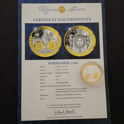 Medaille argent 333 - argent, doree