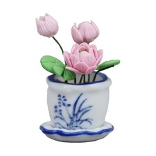 Maison de Poupée Lotus, échelle 1/12, Mini Modèle de Fleurs En Pot pour Salon