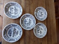 lot de 5 assiettes Illustrées en faïence de Gien - les rébus N° 2 ,3 ,4, 5 et 6