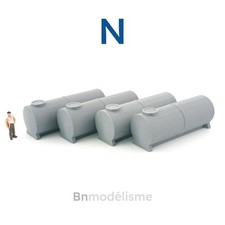 N 1/160 Lot 4 Citernes, Station Carburant Miniature Train Garage Dépôt 1:160