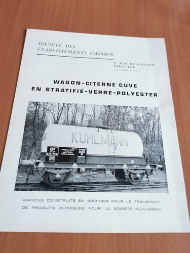 Société cadoux wagon - sociÉtÉ, wagon-citerne
