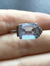 Ancienne Bague En Argent Massif 925 Jonc Alliance Anneaux Créateur art deco