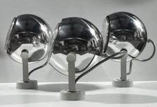 Lot de 3 appliques vintage Eyeball Alu Chromé 60's
