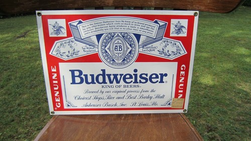 Plaque emaillee budweiser - emaillee,