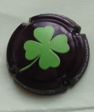 capsule de champagne Marina D n° 178a  	Trèfle vert   fond noir   tres rare