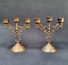 Paire Bougeoir Ancien Métal