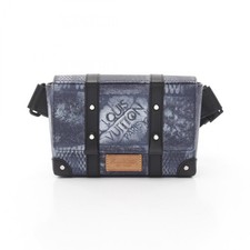 Sac LOUIS VUITTON Trunk Sling Waist N50061 Damier bleu sel noir bandoulière o...