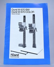 Mode d'emploi Durst M 670 BW /  M 670 BW COLOR  (Réf#D-124)