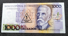Billet Brésil 1000 Cruzados ND 1989 Occasion  (B226)