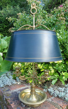 Lampe BOUILLOTTE style EMPIRE en bronze DORE abat-jour en TOLE h. 61cm BEL ETAT