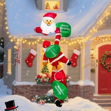 Décorations gonflables de Noël : Père Noël grimpant, décorations de