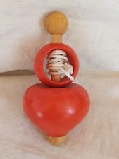 Toupie en bois tourné à lancement par fil 