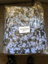 Disney Store Mickey Mouse Expressions 18" School Backpack Blue Laptop Sleeve