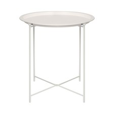 1x Blanc Mat Rond Table à