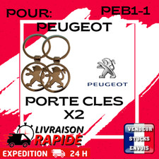 2 Porte-clés Peugeot métal argenté Logo Lion – Accessoire auto – Cadeau passion