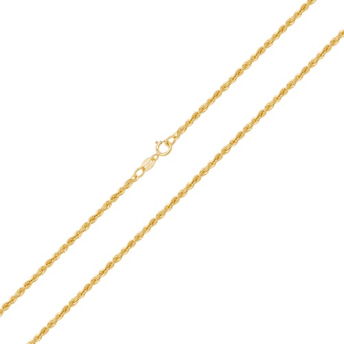 Chaine corde femme 2mm - 2mm, or