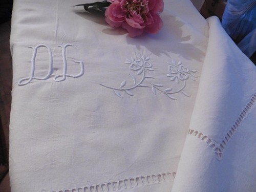 Ancien drap metis ecru - metis, retours