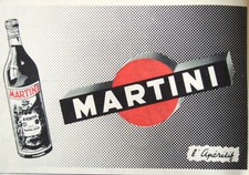 PUBLICITÉ DE PRESSE 1955 MARTINI L'APÉRITIF DE RENOMMÉE MONDIALE