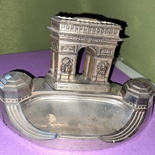 Encrier en métal double Paris arc de triomphe