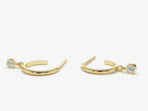 14k diamant boucles - or,