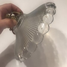 Ancienne tulipe verre  holophane    abat jour  lampe  suspension