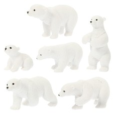  6 Pcs Figurine Ours Polaire