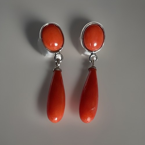 Boucles oreilles corail - boucles, d'oreilles