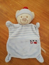 Doudou Nicotoy Ours Plat Bleu Blanc Bonnet Poisson Rouge Étoile