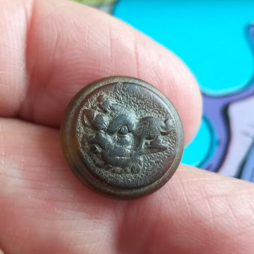 Ancien bouton corne venerie - ancien,