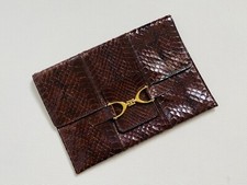 Sac à main pochette en cuir reptile python vintage 1970s