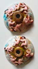 2 ABATS-JOUR COUPELLES de Lampe EROTIQUES - début 20ème – appliques en céramique