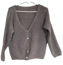Gilet femme gris clair en mohair