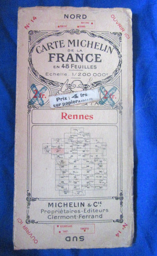 Carte routière ancienne