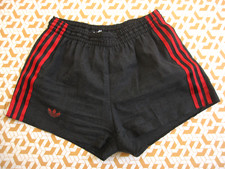 Short Adidas Vintage Noir rouge coton et polyester Ventex Homme 80'S Retro -S