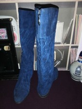 Luxe Gianni Versace Taille36/36, 5 Bottes en cuir couleur bleu marine 