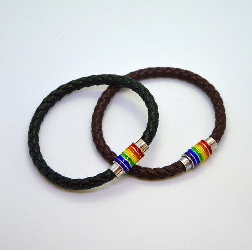 Bracelet cuir tressé - -,