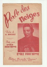 PARTITION PERLE DES NEIGES valse musette A. BOCCOZ EMILE PRUD'HOMME