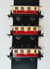 Lot 3 Voitures Voyageurs FLEISCHMANN 5056 HO AROSA  2e Classe 1/87 à Restaurer
