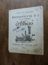 prospectus catalogue agricole : pièce  moissonneuse  ALBION n° 4  de 1928