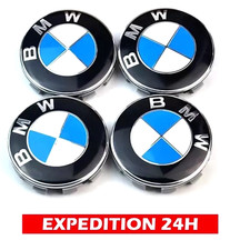 4x Cache Moyeu Jante Centre De Roue Enjoliveur Logo BMW 68mm Auto Clipser NEUF
