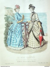 Gravure Mode illustree 1884 #